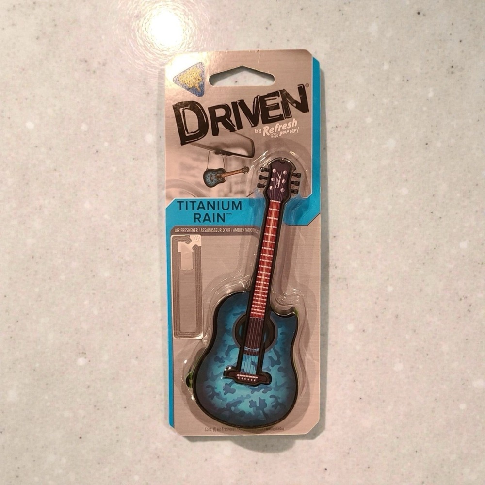 Driven by Refresh Hanging Freshener-Titanium Rain guitar Car‎ air freshener